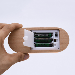 Không dây LED Đèn đứng hình bầu dục sồi ánh sáng ban đêm cơ sở bảng đèn gỗ rắn giữ đèn Acrylic ấm đêm Đèn trang trí nội thất - Product Image 3