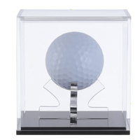 Boîte de présentation carrée en lucite de 3 pouces pour balle de golf, boîte en plexiglas transparente anti-poussière pour balle de golf