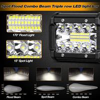 Barre lumineuse LED de travail pour voiture 60W 4 pouces, lampe de conduite pour tout-terrain, bateau, tracteur, camion, 4x4, SUV, phare antibrouillard, accessoires de voiture