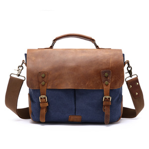 Sac messager vintage en toile Mifaktory, fermeture magnétique, sacoche d'affaires pour homme, sacoche pour ordinateur portable, imperméable, mode, extérieur - Product Image 3