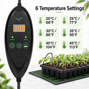 Tapis chauffant imperméable pour semis avec thermostat numérique, tapis de germination professionnel pour le démarrage de graines et la clonation - Product Image 3