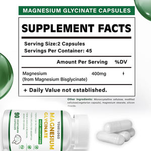 Cápsulas de Glicinato de Magnesio al por Mayor que Promueven el Estado de Ánimo y Mejoran el Sueño. Los músculos esqueléticos y la relajación promueven la absorción. - Product Image 5