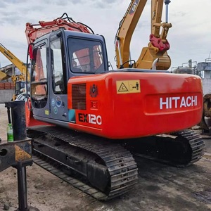 Excavadoras de cadenas Hitachi EX120 de 12 toneladas de segunda mano con pocas horas de uso, de Japón, con certificación CE, accesorio de pulgar usado, acoplador rápido y martillo rompedor. - Product Image 2