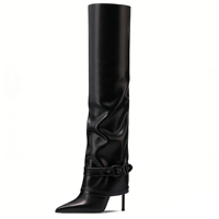 Nouvelles Bottes Tubulaires Convertibles 2-en-1 en Gros, Sexy, à Bout Pointu, Talon Aiguille, Montantes au-dessus du Genou pour Femmes