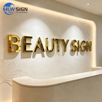 Letrero Metálico Personalizado de Acero Inoxidable con Acabado Pulido/Espejo, Letrero Comercial Metálico con Logotipo para Pared