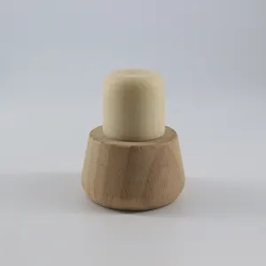 T Shape Synthetic Cork Engraving Logo Wooden Bar Top Cap Custom Stopper Synthetic Cork