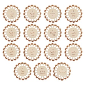 En stock : cartes mensuelles de croissance pour bébé en bois, accessoires photo pour enregistrer les étapes importantes de bébé. - Product Image 5