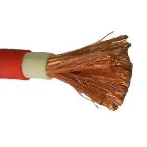 Cable de soldadura por arco de argón con chaqueta de goma sintética de conductor de cobre desnudo de tamaño personalizado de núcleo único de bajo voltaje