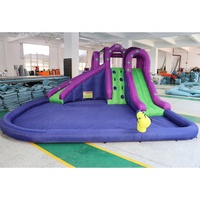 Nouveau design, petit parc aquatique en PVC, parc d'attractions commercial, toboggan aquatique gonflable d'été en plein air avec piscine à vendre