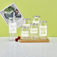 Botella de Plástico Cilíndrica con Tapa Hermética de Aluminio, Personalizable con Logotipo OEM, 250 ml, 500 ml, 900 ml, para Refrescos, Té, Smoothies, Café, Jugos