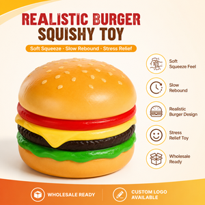 Juguete Blandito de Hamburguesa Realista, Juguete Antiestrés de Rebote Lento con Forma de Comida para Aliviar el Estrés, Venta al por Mayor - Product Image 1