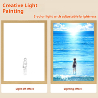 Boîte à lumière LED holographique 3D en bois, art d'attaque sur Titan, peinture lumineuse Eren pour ordinateur de bureau