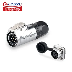 CNLINKO IP67กันน้ำอุตสาหกรรมปลั๊กและซ็อกเก็ต7ขาไฟฟ้า12โวลต์ Dc สาย M12เชื่อมต่อ