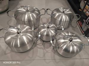 Ensemble de casseroles profondes 5 pièces pour <span class=keywords><strong>la</strong></span> maison, ustensiles de cuisine, nouvelle arrivée, forme de pomme, 16+18+20+22+24CM, ensemble d'ustensiles de cuisine en alliage d'aluminium, <span class=keywords><strong>marmite</strong></span> - Product Image 3