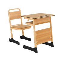 Table et chaise d'étude réglables écologiques modernes, mobilier de classe pour lycée, bois BAIGANG, garantie 3 ans