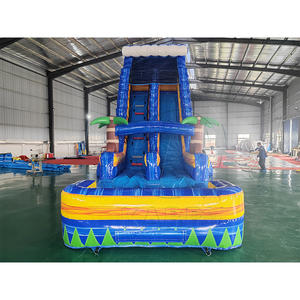 Parc aquatique gonflable géant avec toboggans aquatiques gonflables irisés en PVC, amusant et palpitant pour le carnaval d'été, avec piscine. - Product Image 2
