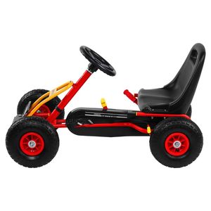 KETTLER kettcar ย้อนยุคสีแดงสำหรับเด็กอายุ3-6ปีสูงสุด35กก. โครงเหล็กที่แข็งแรงปรับได้เบรกคลัทช์เกียร์ฟรีวีลสำหรับเด็กโกคาร์ท - Product Image 6