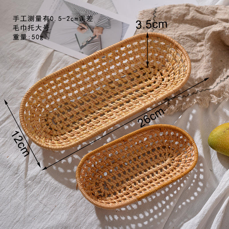 Porte-serviette ovale en rotin grand