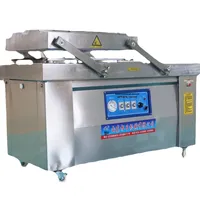 Machine d'emballage sous vide entièrement automatique à double chambre à double chambre pour viande, poulet, boeuf, steak, légumes, entièrement électrique