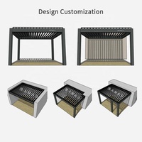 Pergola personnalisée Amas, imperméable, 6x4, en aluminium, avec toit à lamelles automatiques, pergola bioclimatique en aluminium, toit à lamelles