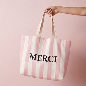 Custom Striped Non-Woven <b>Tote</b> <b>Bag</b> <b>Medium</b> Size Hand Carry Shopping <b>Bag</b> Daily Use Pink Yellow Green Gray Colors - Product Image 3