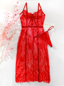 กระโปรงยาวผู้หญิงขายดีรุ่นใหม่ เซ็กซี่ ปักลายฉลุ โปร่งบาง ชุดกระโปรงยาวแบบสลิม - Product Image 6