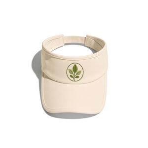 White Unisex Sports Visor With Green Leaf Embroidery Adjustable <b>Band</b> For Golf Spring Summer Casual Wear - Product Image 3