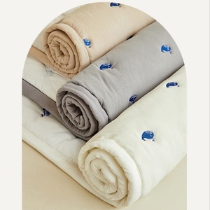 Modern Wholesale Home <strong>Bed</strong> Sheets Thickened Warm <strong>Quilts</strong> <strong>for</strong> Spring Fall 100% Cotton Mattress Cover Solid Pattern Knitted - Product Image 6
