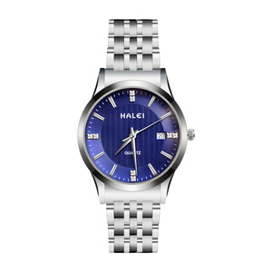 Envío Directo HALEI Nuevo Reloj de Cuarzo Original para Hombre con Diamantes, Resistente al Agua 3BAR, Calendario Simple, Movimiento Japonés, Venta al Por Mayor - Product Image 4