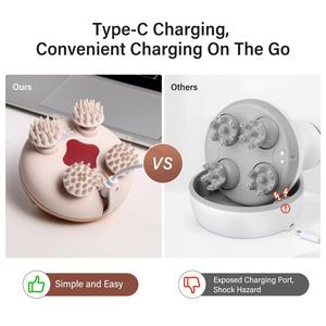 Brosse de massage électrique intelligente dorée pour soulager le stress, peigne de massage du cuir chevelu vibrant - Product Image 2