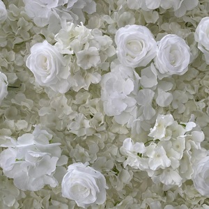 Mur de fleurs artificielles 3D 5D enroulable 8ft x 8ft, installation sans outils, toile de fond pour photomaton de mariage - Product Image 4