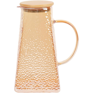 <span class=keywords><strong>Carafe</strong></span> à eau en verre borosilicate résistant à la chaleur de 1,8 L, écologique, <span class=keywords><strong>avec</strong></span> couvercle en liège, couleur ambre - Product Image 1