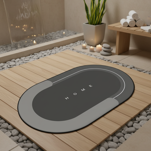 Tapis de salle de bain absorbant et antidérapant avec fond en caoutchouc et tissu en polyester, résistant à l'eau, garde au sec pour une utilisation à l'hôtel et à la maison - Product Image 1