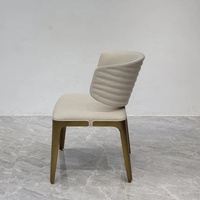 Mobilier de bureau à domicile moderne et nordique de luxe léger, chaise de salle à manger à pieds en acier inoxydable doré, chaise café confortable en métal pour la vie