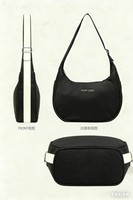 Sac à bandoulière en nylon personnalisé avec fermeture éclair et doublure, sac de lune mini dumpling à sangle unique pour femme, idéal pour l'été