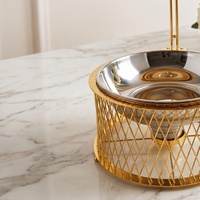 Nouveau design – Réchaud de buffet commercial 8L doré avec base en nid d'oiseau et chauffage à l'alcool pour hôtels, mariages et buffets