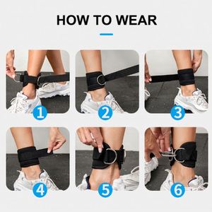 สายรัดข้อเท้าแบบปรับได้สำหรับยกน้ำหนักในยิม ทำจากนีโอพรีนบุฟองน้ำ พร้อมห่วงรูปตัว D สำหรับเครื่องออกกำลังกายแบบสายเคเบิล - Product Image 4