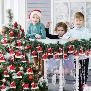 Newstar परिवार आभूषण राल क्रिसमस पेड़ आभूषण 26 टुकड़े पत्र क्रिसमस के गहने की एक से Z करने के लिए