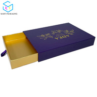 Boîte de tiroir à chocolat estampillé à chaud en or violet personnalisable | Dessert de luxe et emballage cadeau