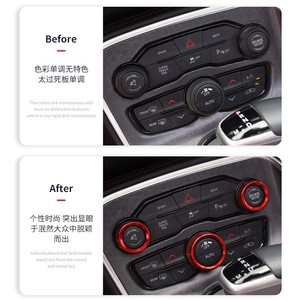 Center <b>Console</b> Air Conditioning Knob Ring For 15-20 Dodge Durango Challenger Aluminum Alloy Purple 3-Piece Set - Product Image 3