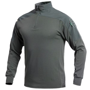Fabricantes de camisetas tácticas de <span class=keywords><strong>manga</strong></span> <span class=keywords><strong>larga</strong></span> transpirables personalizadas para hombres camisetas de nailon de cuello redondo para caza combate elástico Ripstop - Product Image 1