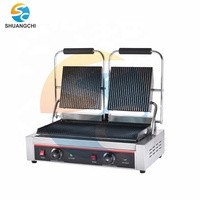 Plateau à gaufres en acier inoxydable, Double tête électrique de haute qualité pour Snack industriel Panini Contact Grill/presse à Sandwich, plaques à gaufres SC