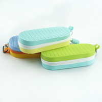 Étui pour lunettes de natation en silicone personnalisé, écologique, durable, léger, séchage rapide, fermeture éclair, voyage