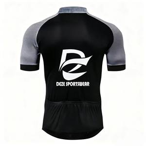 Black <b>White</b> Gradient Zipper Stand Collar Cycling Jersey Quick-Dry Breathable Unisex Road Mountain Bike Professional Cycling Top - Product Image 2