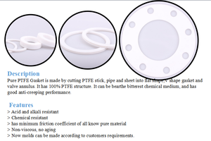 Lavatrici vergine in PTFE per connessioni imbullonate e isolamento elettrico materiale <span class=keywords><strong>FDA</strong></span> anello di tenuta in PTFE Non contaminante - Product Image 2