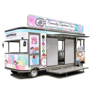 Large Mobile Street Food Cart Colorful Retro Catering Vending Trailer Outdoor Business Food Truck - Product Image 6