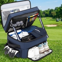 Organisateur de coffre de voiture pour le golf, compartiment ventilé à 3 niveaux, pour 2 paires de chaussures, en cuir synthétique microfibre, pour hommes