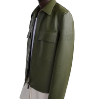YUCHEN Blouson Safari en Cuir Décontracté Broderie Personnalisée pour Homme Vestes d'Hiver Tissées Décontractées pour Homme Vêtements de Travail