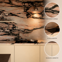 Meubles de cuisine modernes de luxe en bois cannelé, solution de mobilier sur mesure pour toute la maison, pour projets résidentiels de luxe