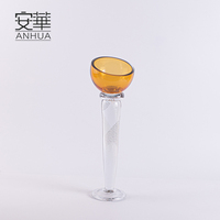 Ensemble de décorations en verre faites à la main Art Déco, ambre et transparent, décorations hautes pour centre de table